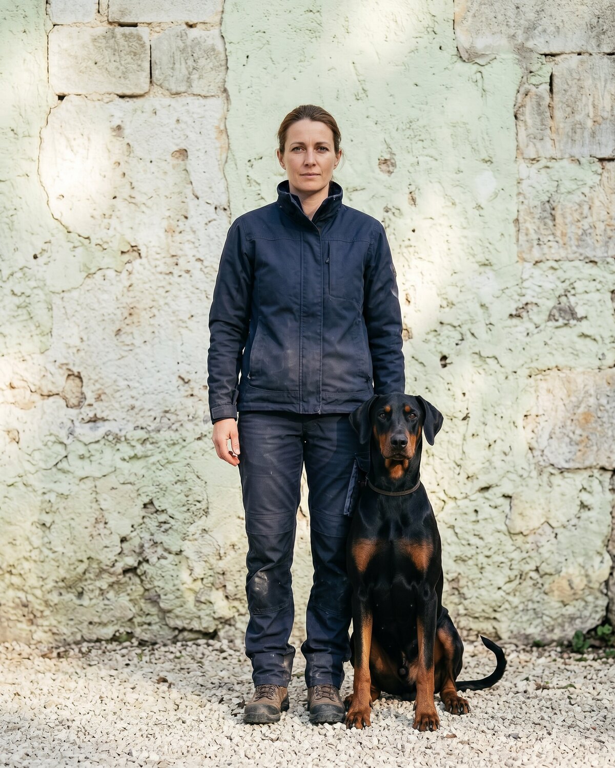 Élise Brandt, éleveuse, avec Raster