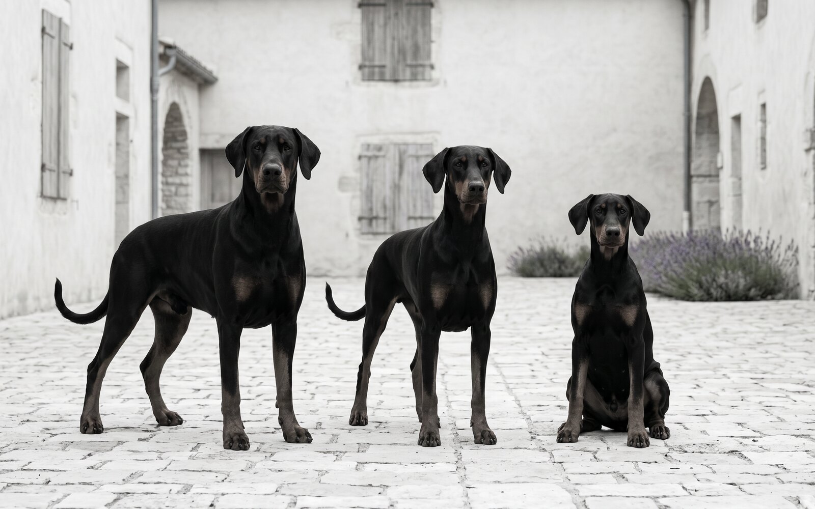 Un bureau en bois près d'une fenêtre, un classeur de registres canins ouvert, une calculatrice et une carte de France annotée au crayon, ...