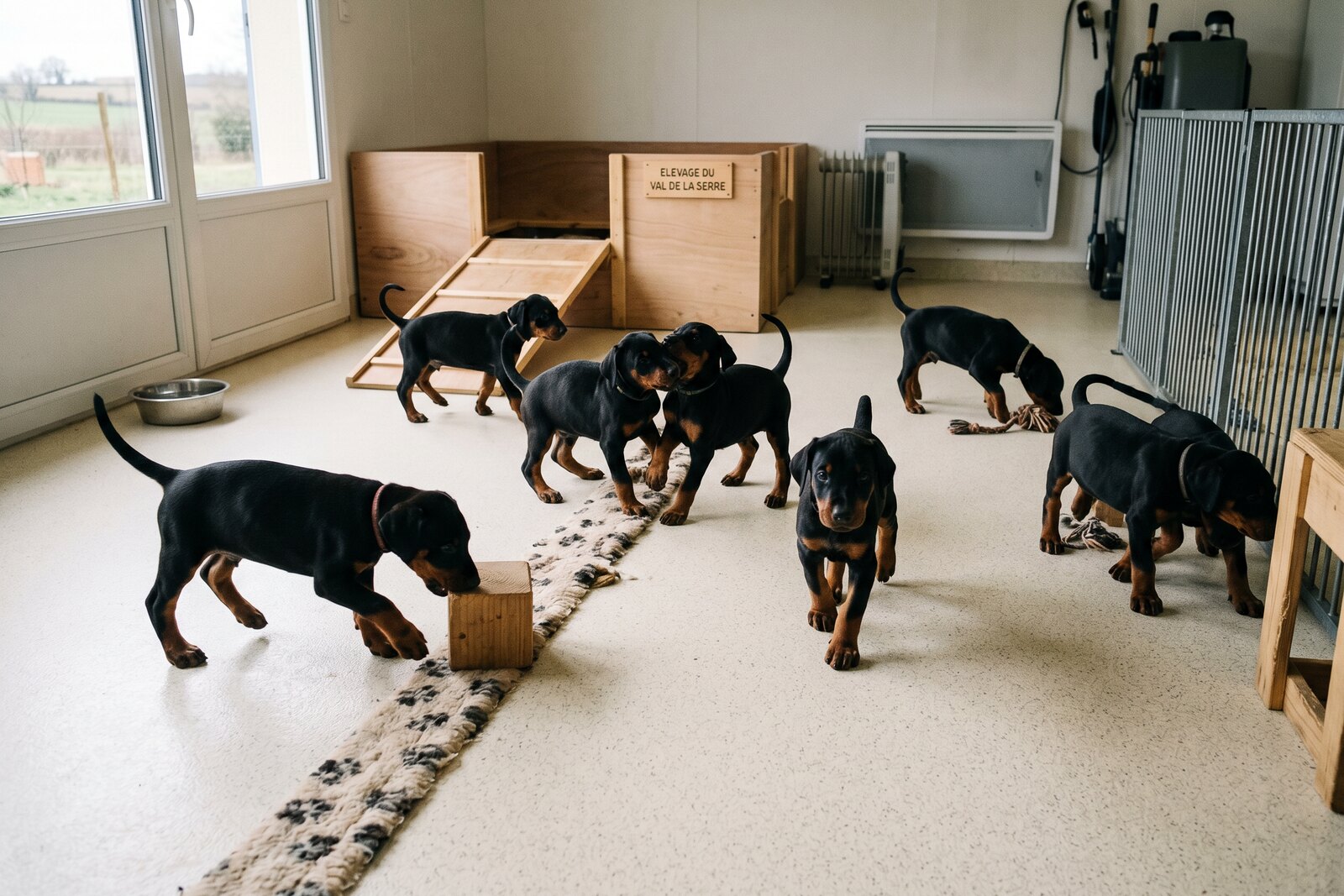 Chiots de la portée V à cinq semaines